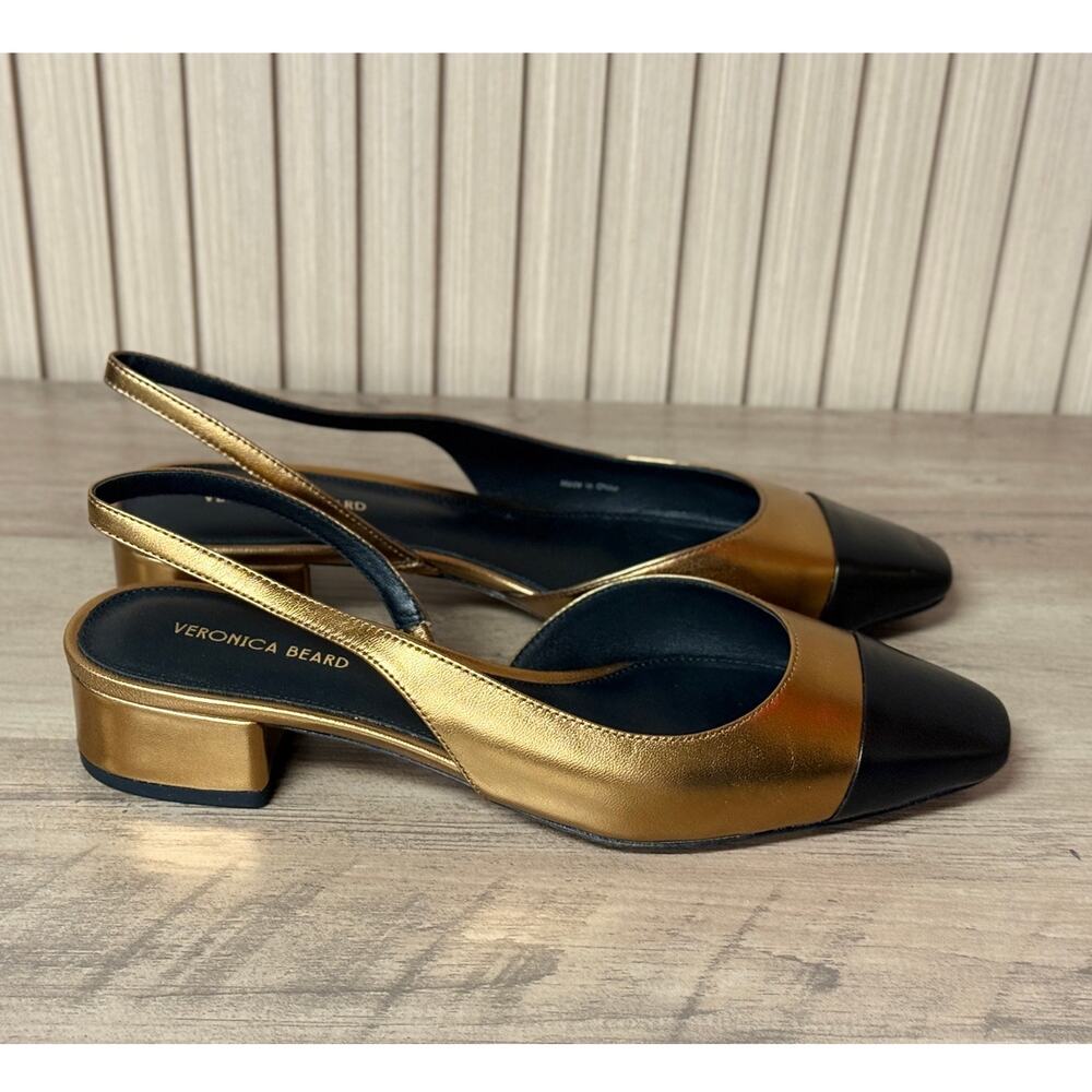 Veronica Beard Cecile Slingback Pumps Leather Heeled Size 7.5M
